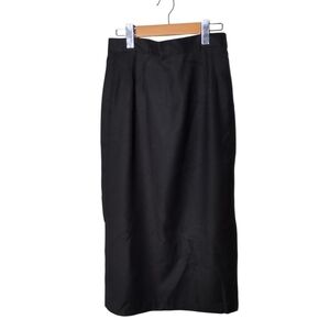 Giorgio Sant' Angelo 100% Pure‎ Wool Black Pencil Midi Skirt Size 8 Vintage